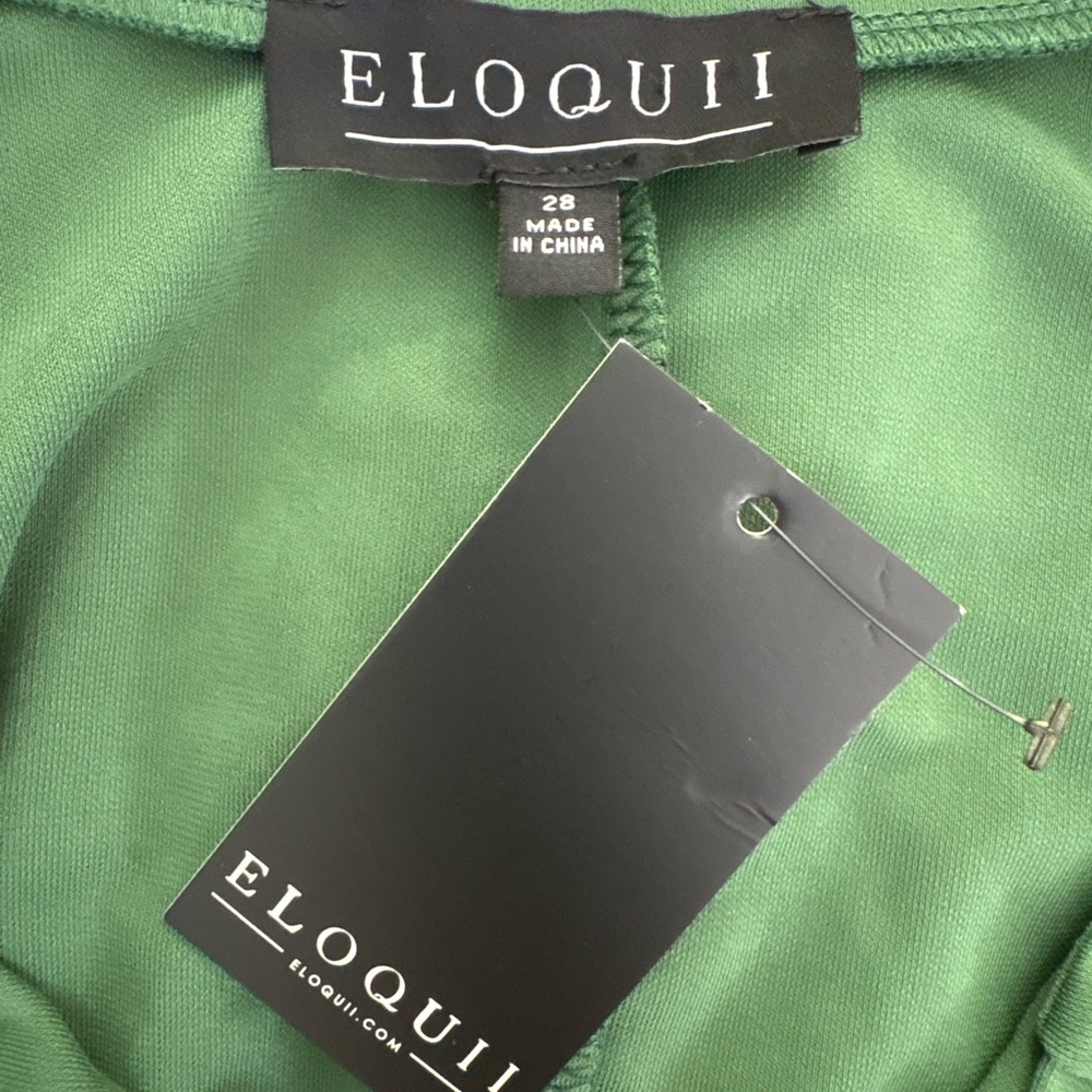 NWT Eloquii Green Tie-Neck Maxi Dress - Picture 5 of 6